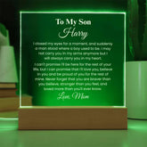 Custom Engraved Acrylic Gift for Son, Inspirational Quote Plaque, Special Occasion Present